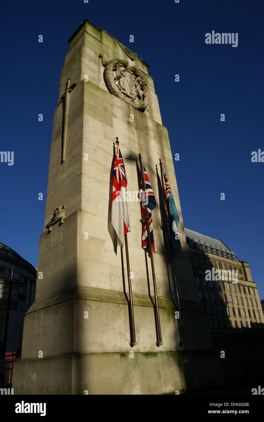 Der Kenotaph in Manchester, UK am Remembrance Day Sonntag, 10. November 2013 Stockfoto
