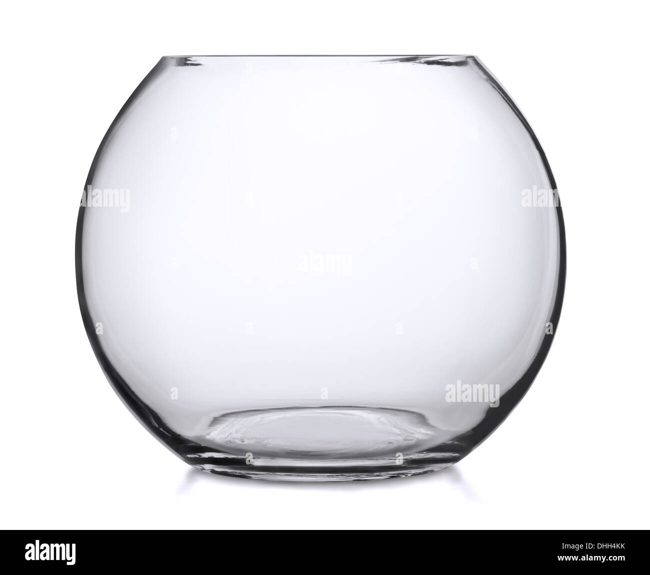 Leeres Glas Goldfischglas isoliert auf weiss Stockfoto
