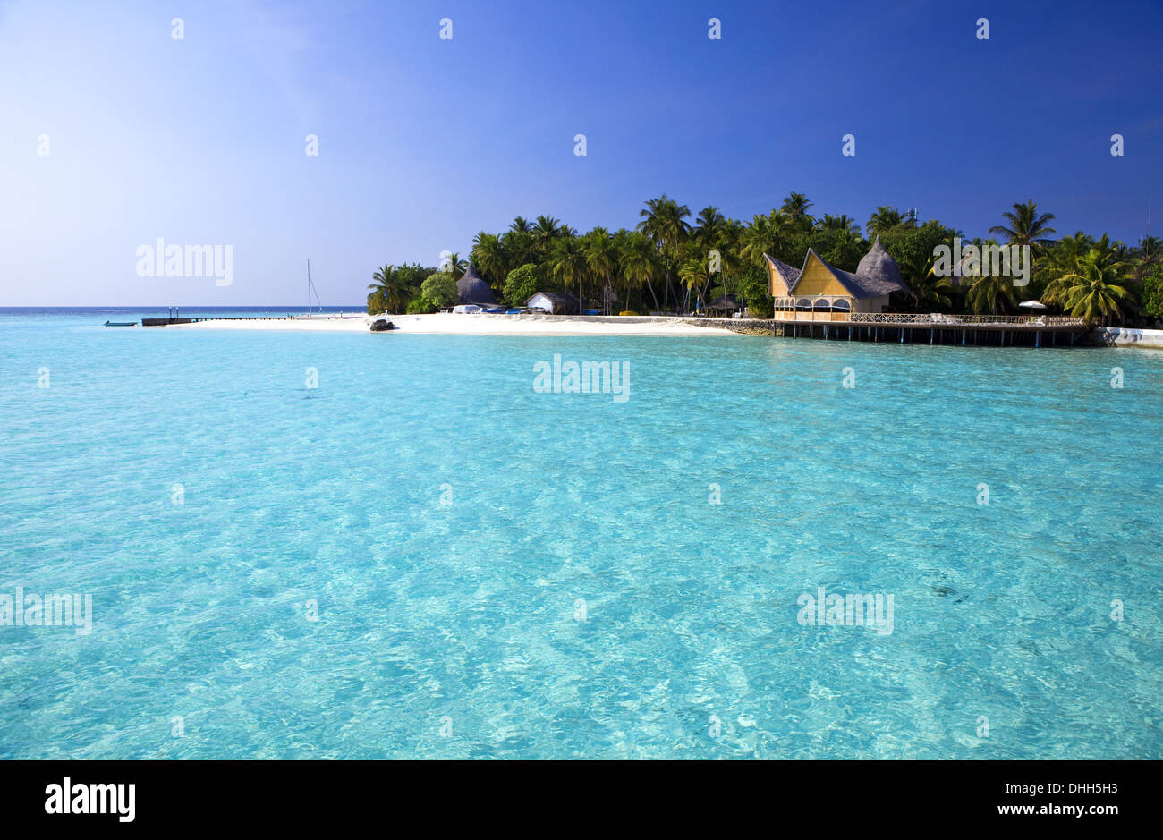 Insel im Ozean, Malediven Stockfoto