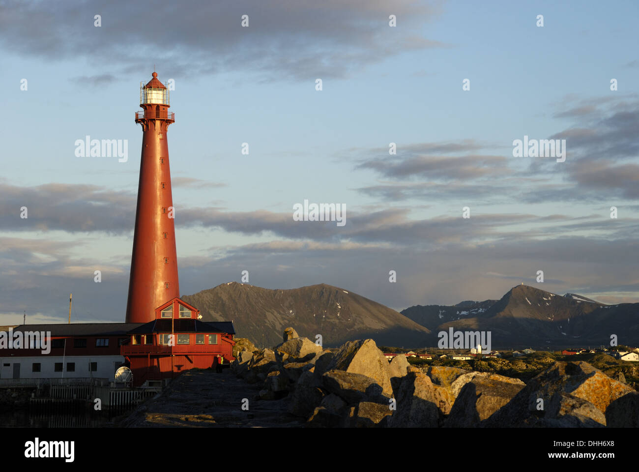 Leuchtturm in Andenes Stockfoto