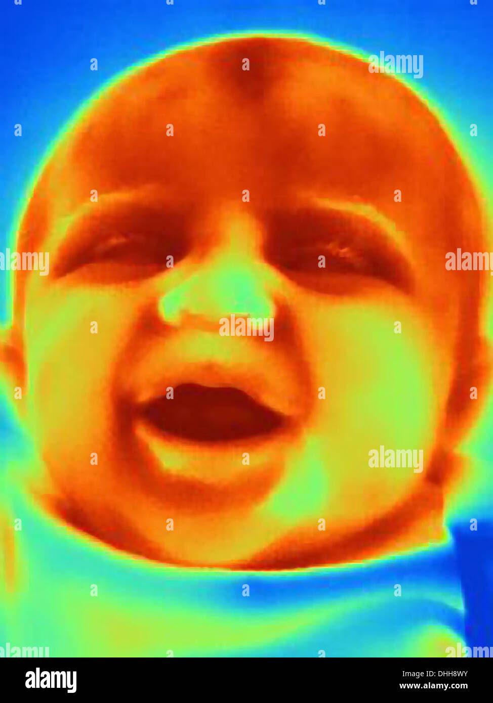Wärmebild eines drei Monate alten baby Stockfoto