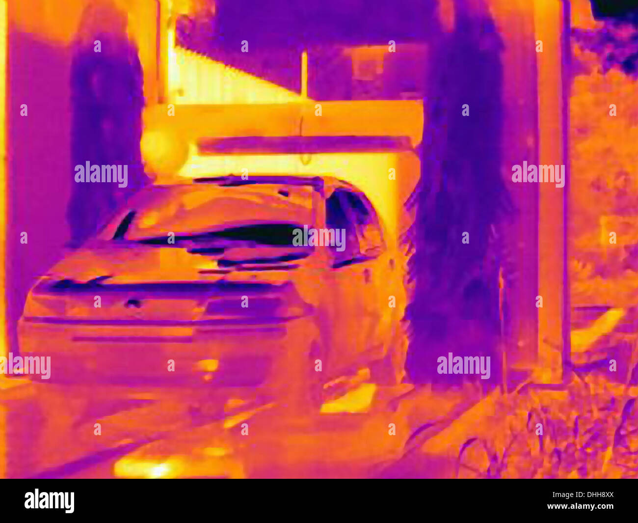 Wärmebild eines Automobils in Auto-Waschanlagen Stockfoto