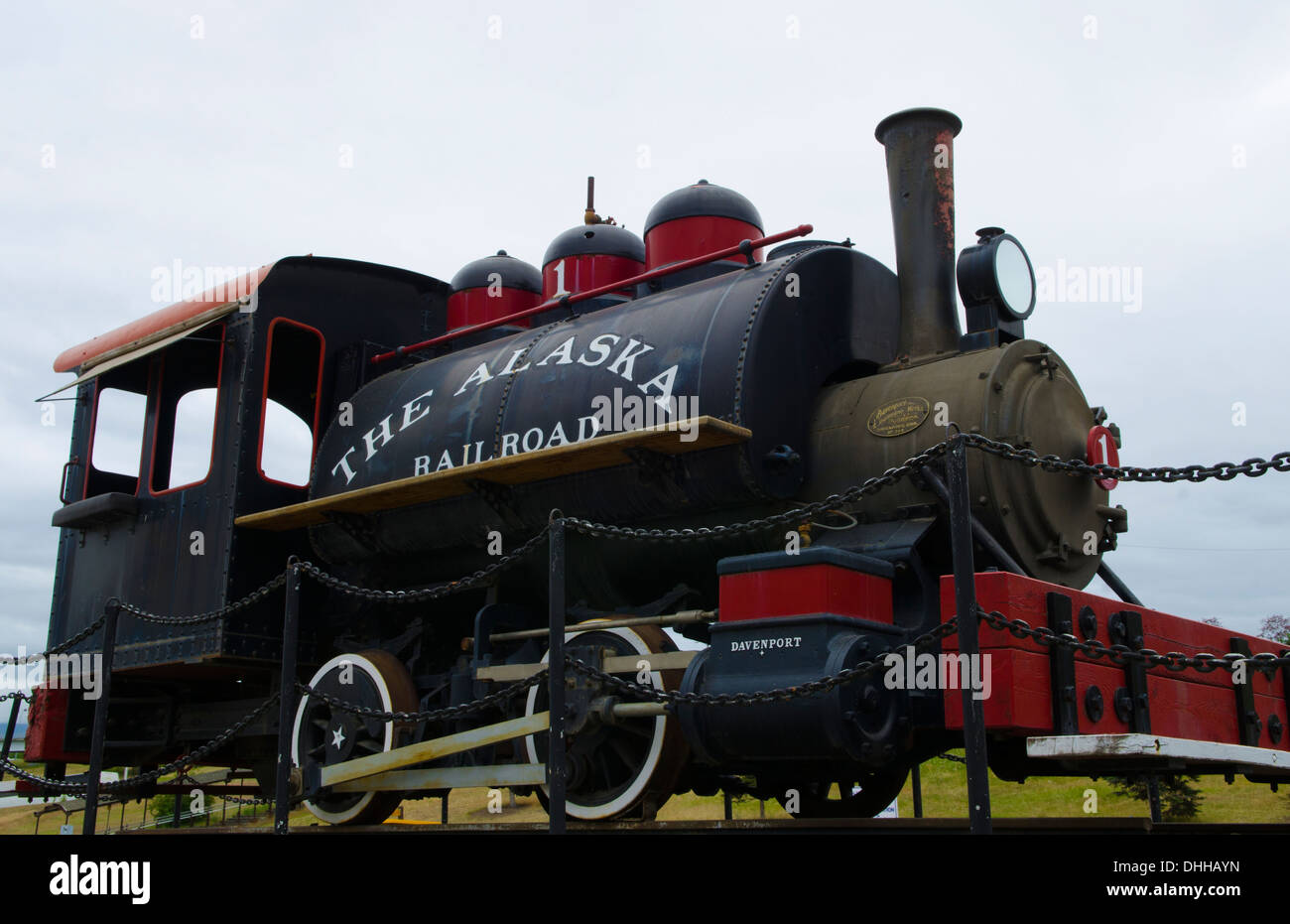 Anchorage Alaska berühmten Alaska Railroad alten historischen Triebwagen e Stadt Eisenbahn Geschichte Stockfoto
