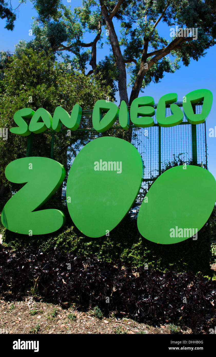 Berühmte San Diego Zoo anmelden Balboa Park in San Diego Kalifornien Stockfoto