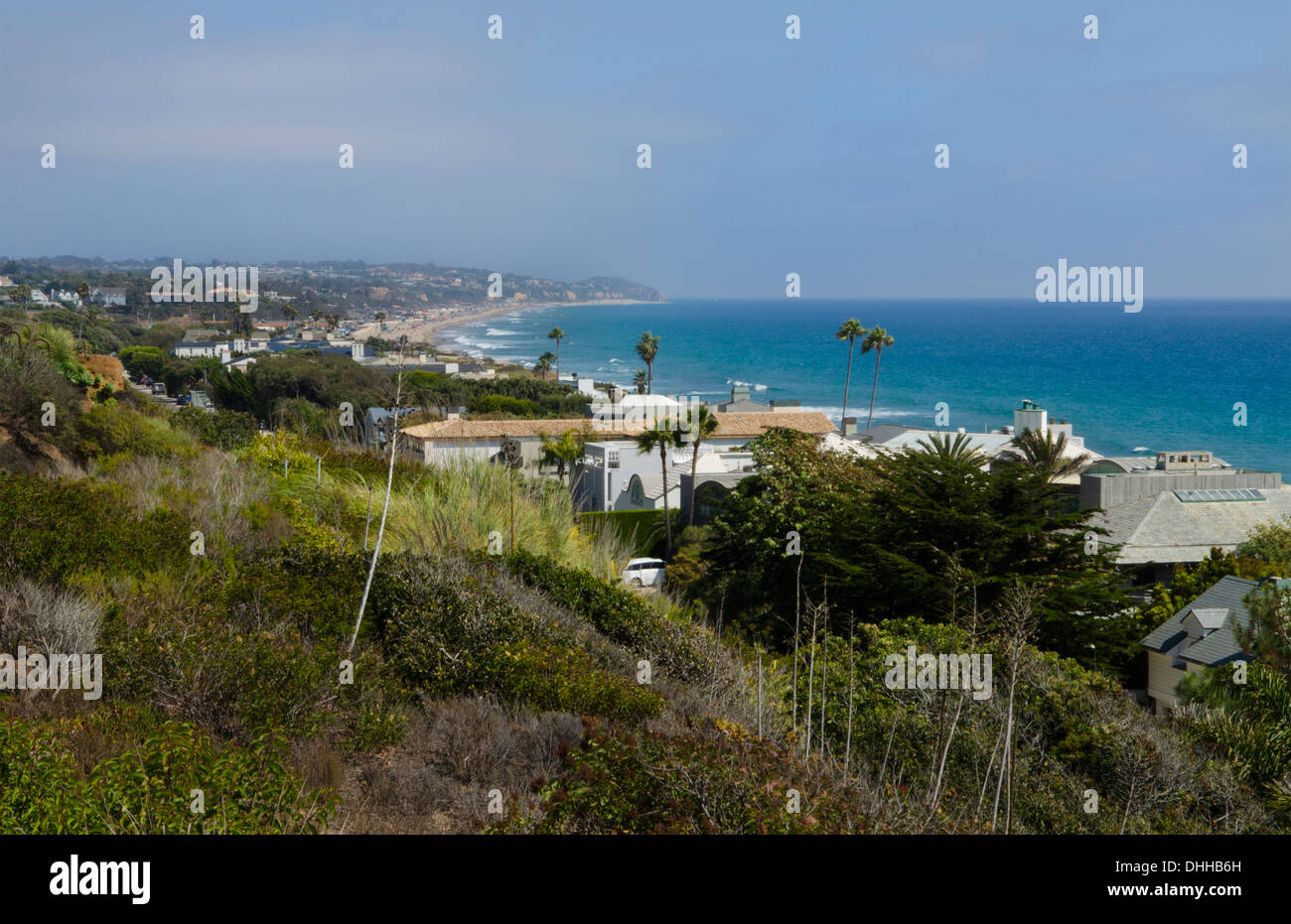 Los Angeles California CA Malibu Strand von berühmten Schauspielern Filmstars mit Strand und Malibu pier Stockfoto