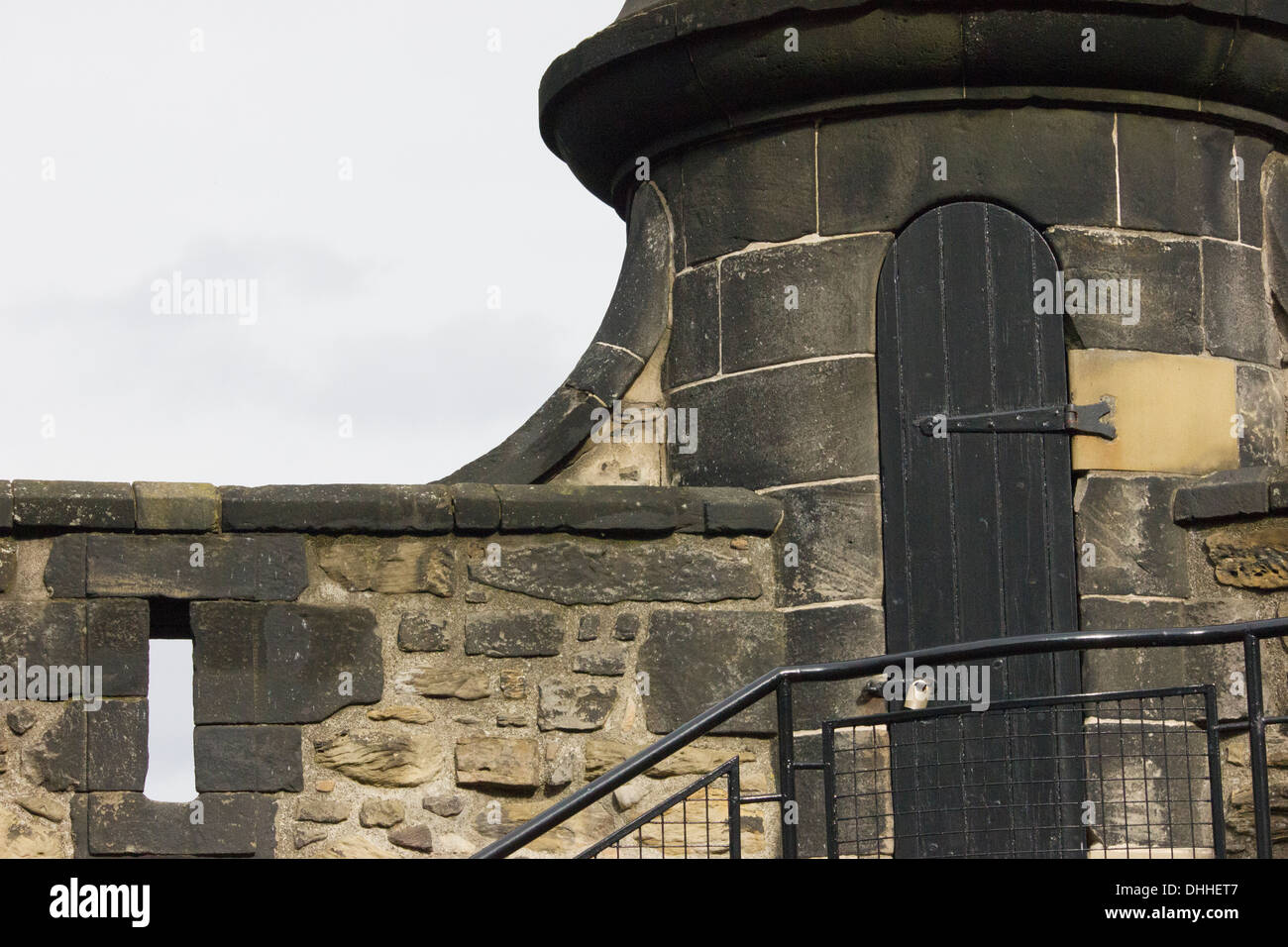Turm-Eingang am Edinburgh Castle, ein UNESCO-Weltkulturerbe und touristische Attraktion in Edinburgh, Schottland. Stockfoto