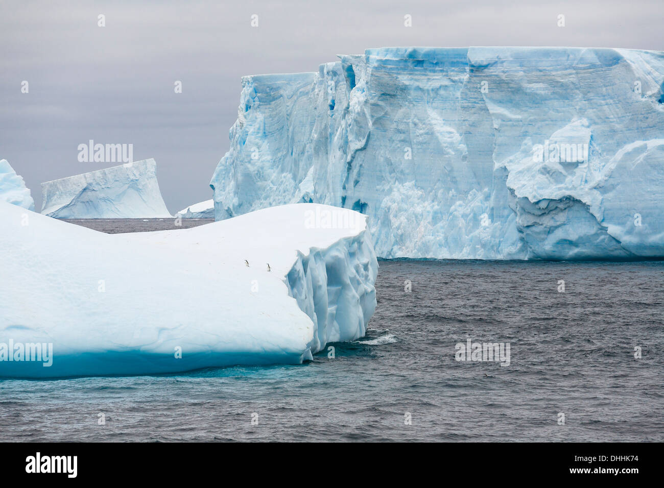 Blaue Eisberge in der Nähe von Süd-Orkney-Inseln, südlichen Ozean, Antarktis Stockfoto