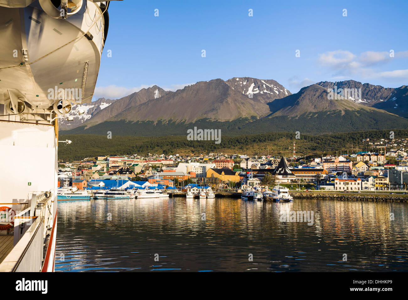 Hafen von Ushuaia, südlichste Citiy von Argentinien, Beagle-Kanal, Feuerland, Argentinien, Südamerika Stockfoto