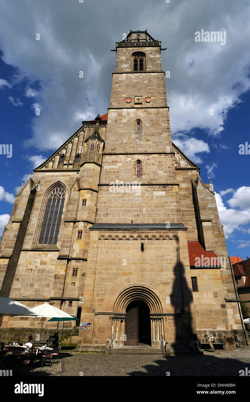 Münster St. Georg, spätgotische dreischiffige Hallenkirche, abgeschlossen im Jahre 1499, Dinkelsbühl, Middle Franconia, Bayern, Deutschland Stockfoto