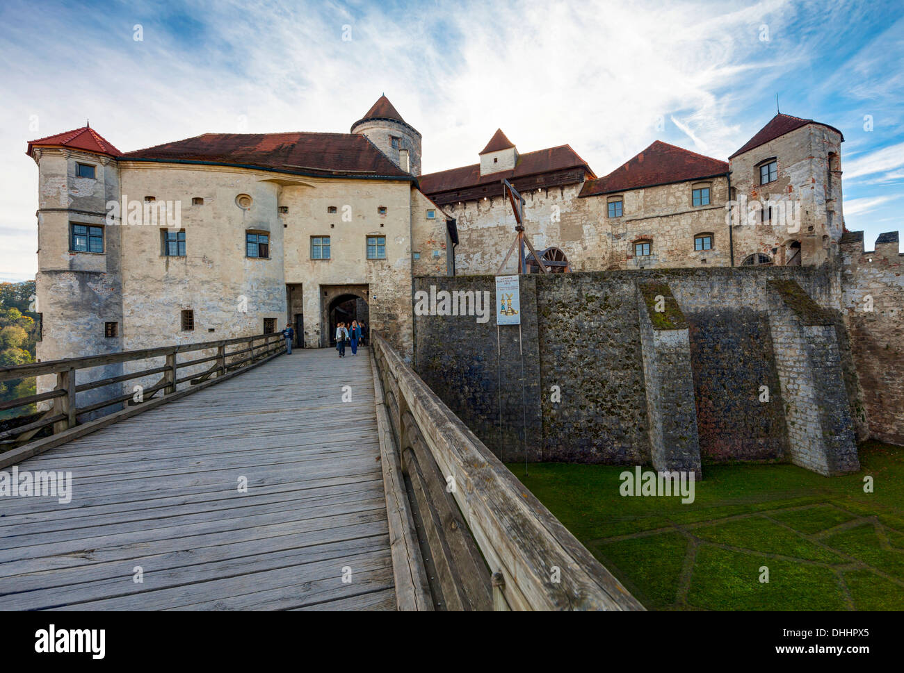 Eingang in der inneren Burg Komplex, Burg Zu Burghausen Burg, Burghausen, Upper Bavaria, Bavaria, Germany Stockfoto