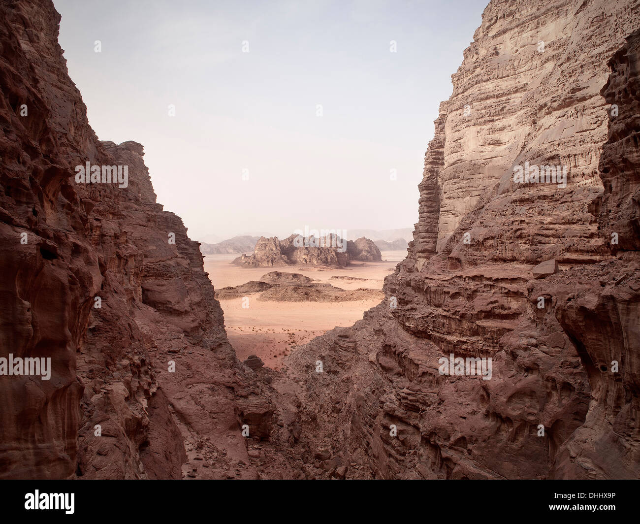 Atemberaubende Aussicht von Wadi Rum, sieben Säulen der Weisheit wandern, Jordanien, Naher Osten, Asien Stockfoto