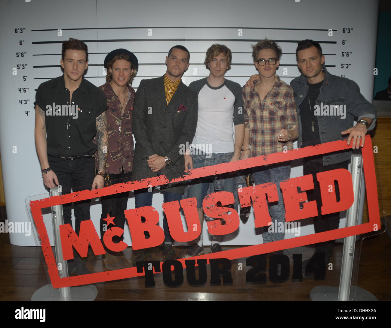 MCFly und Busted Pressekonferenz Announcementto starten der "McBusted" 2014-Tour-Kredit zu halten: Sebastian Toombs/Alamy Live News Stockfoto