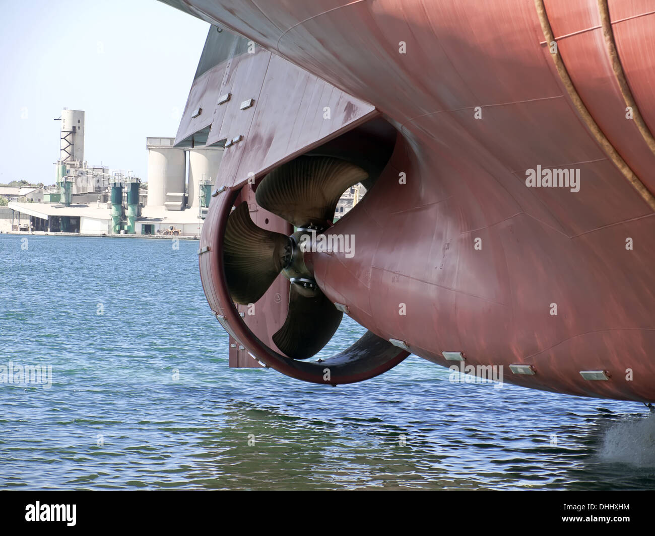 Start im Werft - Seitenansicht des Stern zu versenden Stockfoto