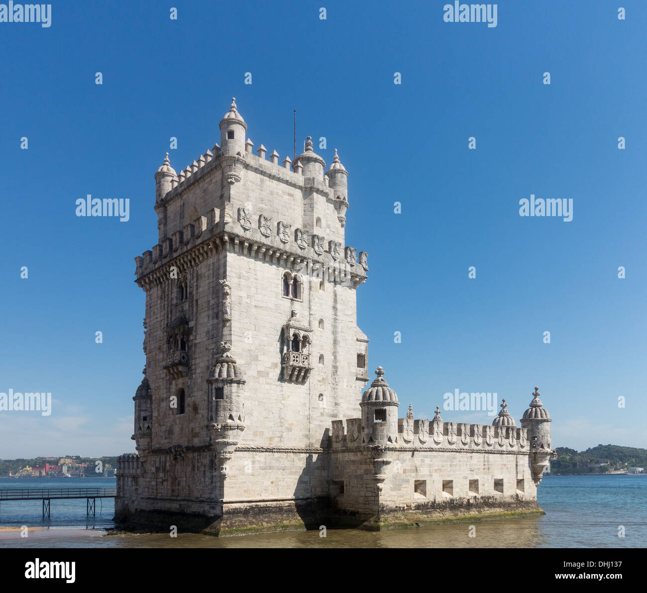 Turm von Belem oder Turm von St. Vincent in Belem in der Nähe von Lissabon, Portugal. Stockfoto