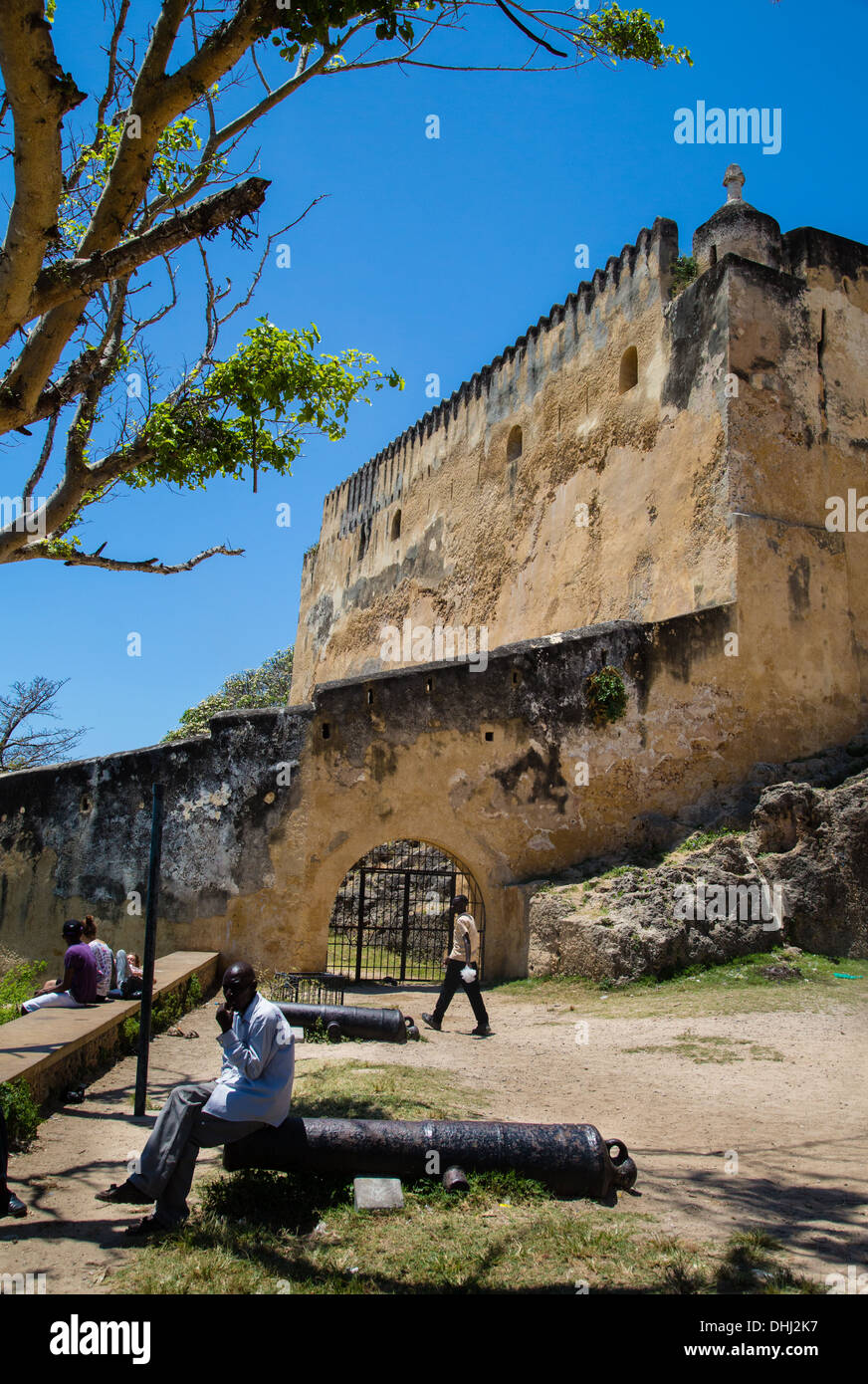 Fort Jesus - eine portugiesische Festung den Eingang zum Hafen von Mombasa in Südkenia Stockfoto