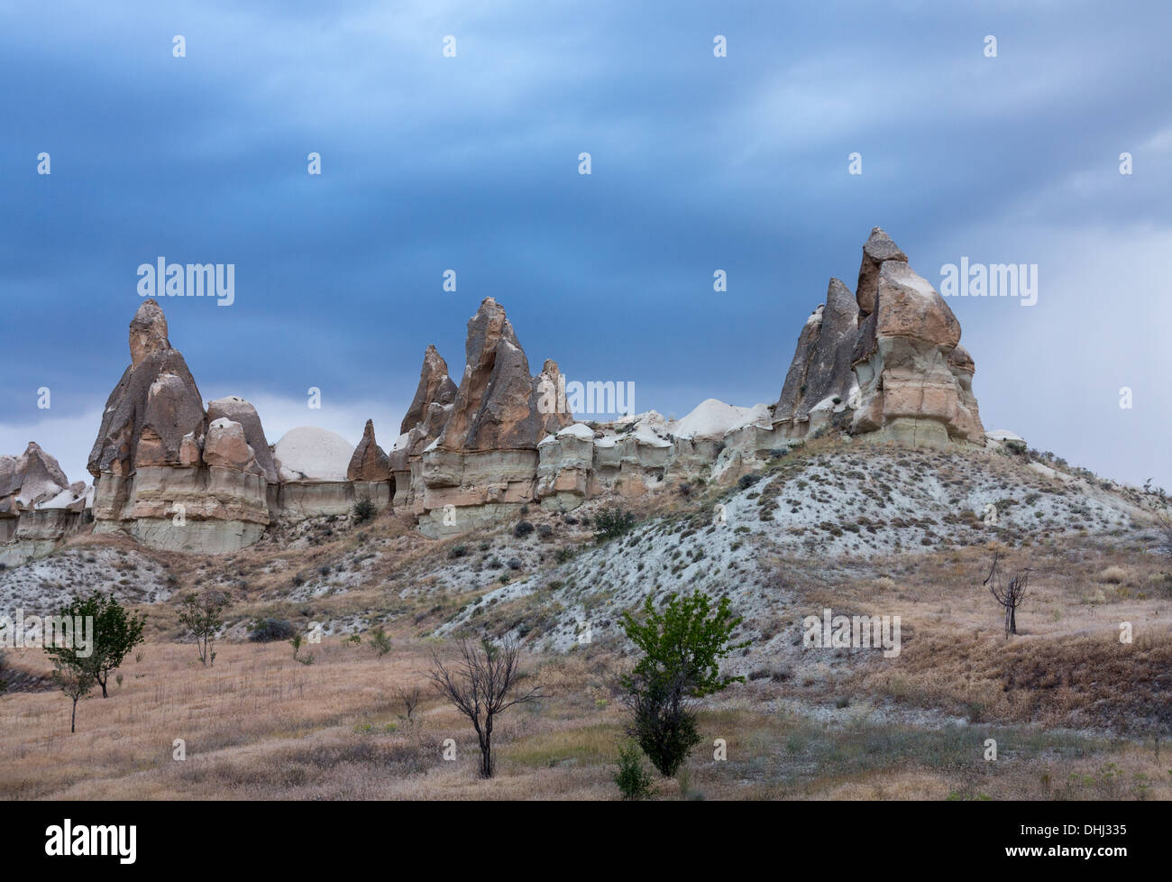 Kappadokien, Anatolien, Türkei - Felsformationen in Göreme-Valley-Nationalpark Stockfoto