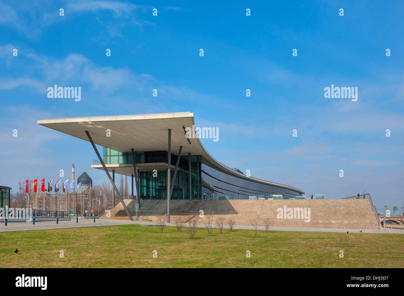 International Congress Center im Sonnenlicht, Dresden, Sachsen, Deutschland, Europa Stockfoto