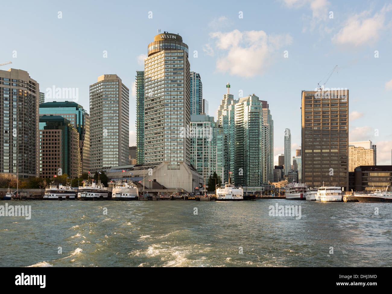 Blick auf den Fährhafen, Toronto, Kanada Stockfoto