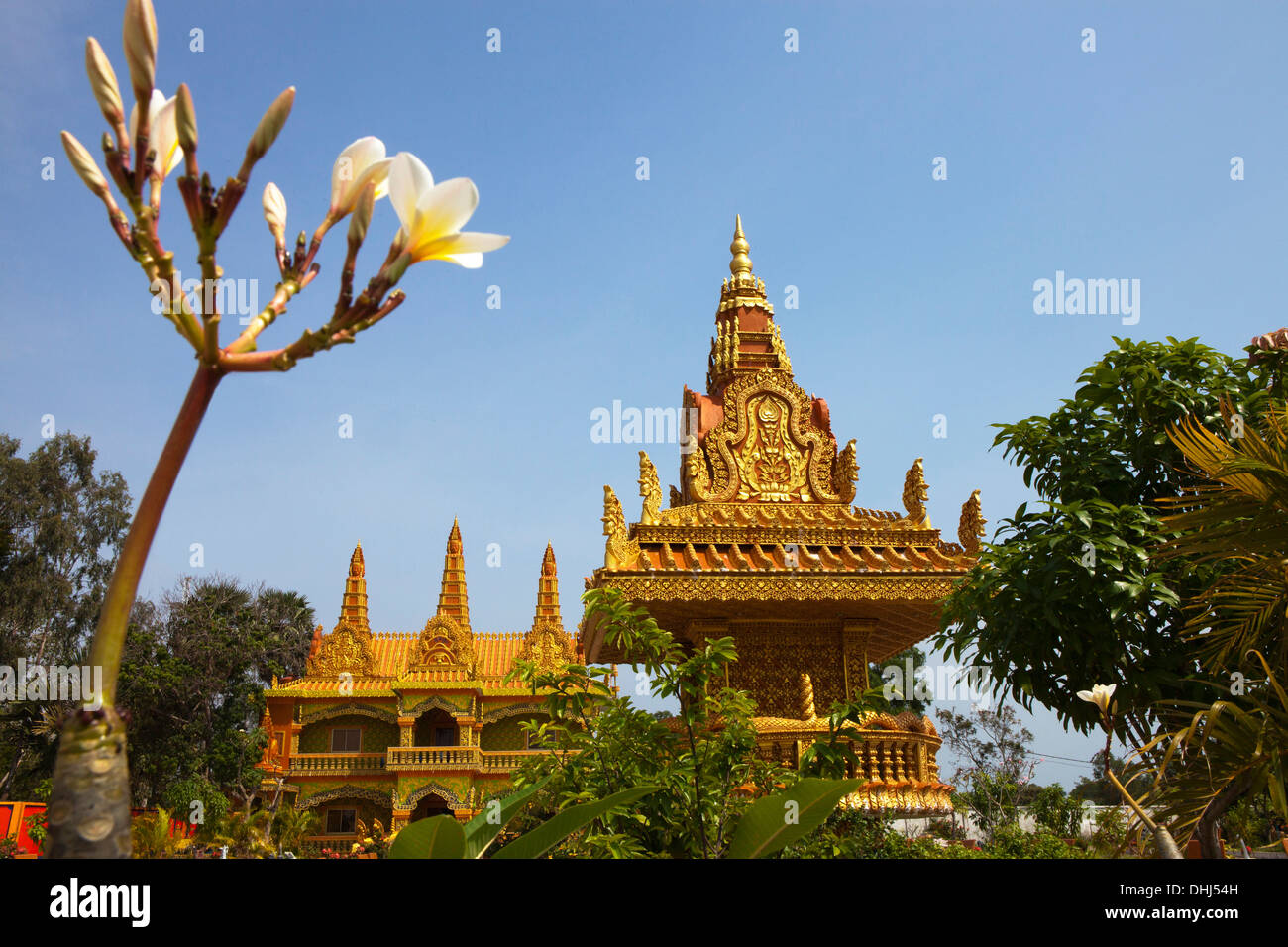 Buddhistische Tempel in Kampot Provinz, Kambodscha, Asien Stockfoto