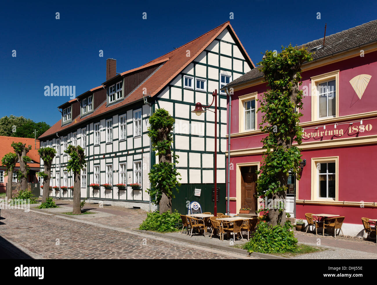 Ansicht der alten Schule von Joachimsthal, Schorfheide, Uckermark, Land Brandenburg, Deutschland, Europa Stockfoto