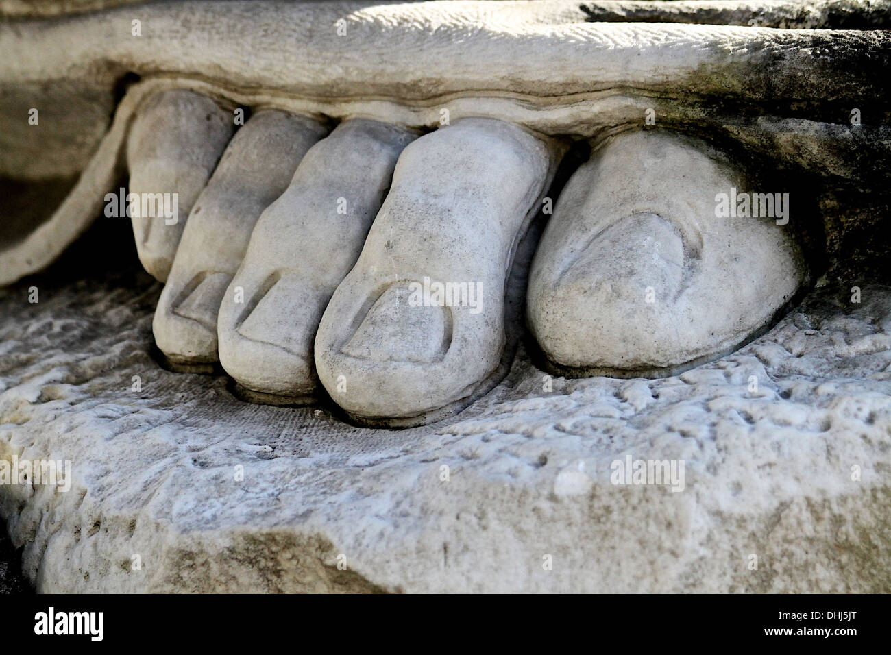 Fuße des eine Marmorskulptur in Rom Stockfoto