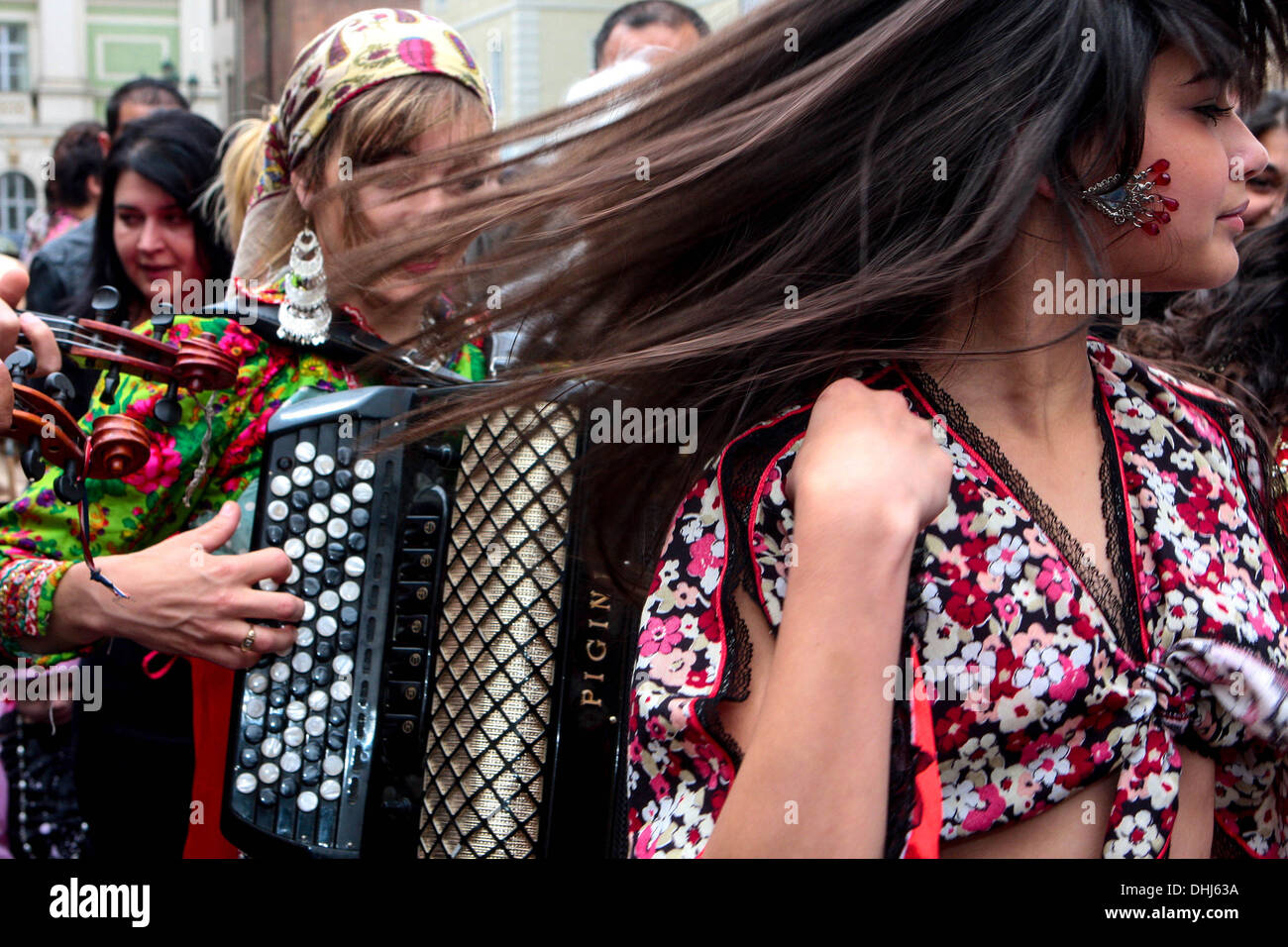 Khamoro ethnischen Festival in Prag. Die Zigeuner in den Straßen von Prag Stockfoto