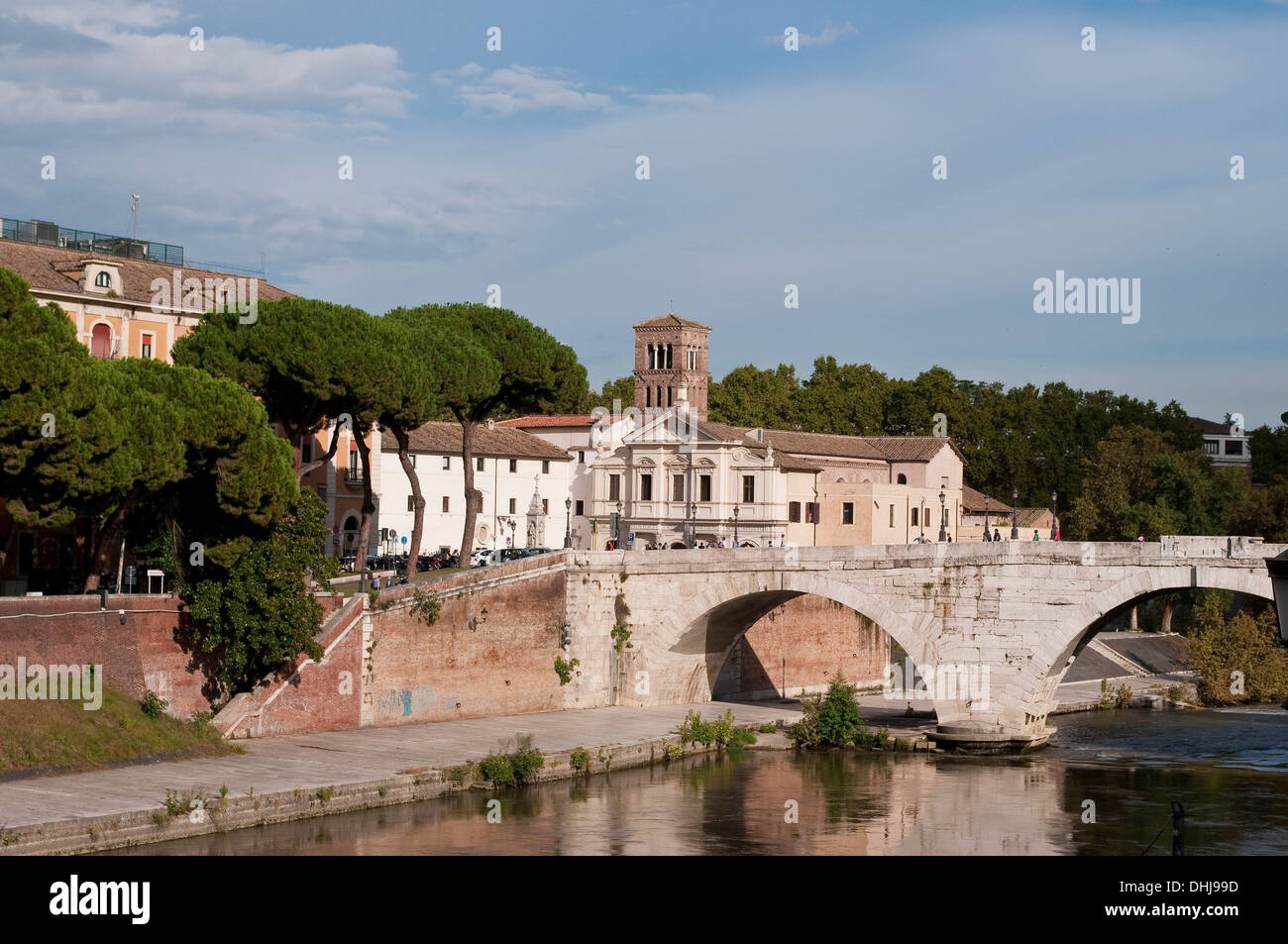 Ponte Cestio, Anschluss Tiberinsel und Trastevere, Rom, Italien Stockfoto