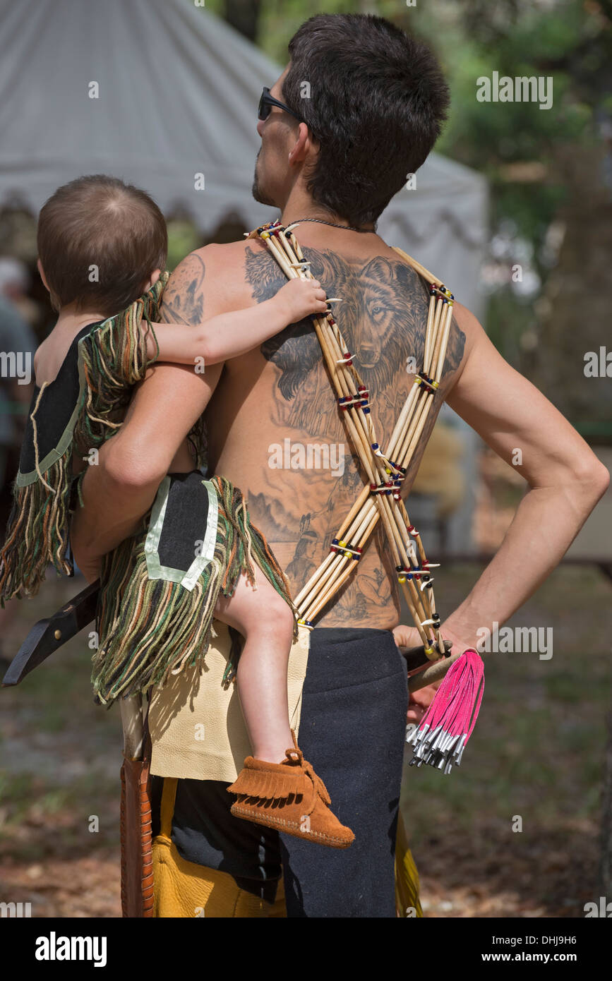Native American Festival im Oleno State Park in Nordflorida. Stockfoto