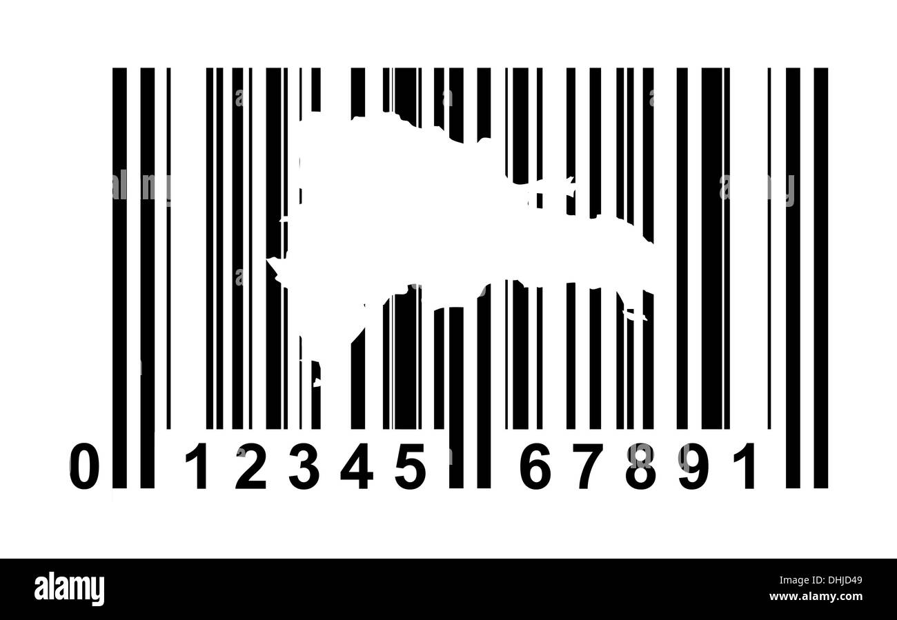 Dominikanische Republik einkaufen Barcode isoliert auf weißem Hintergrund. Stockfoto