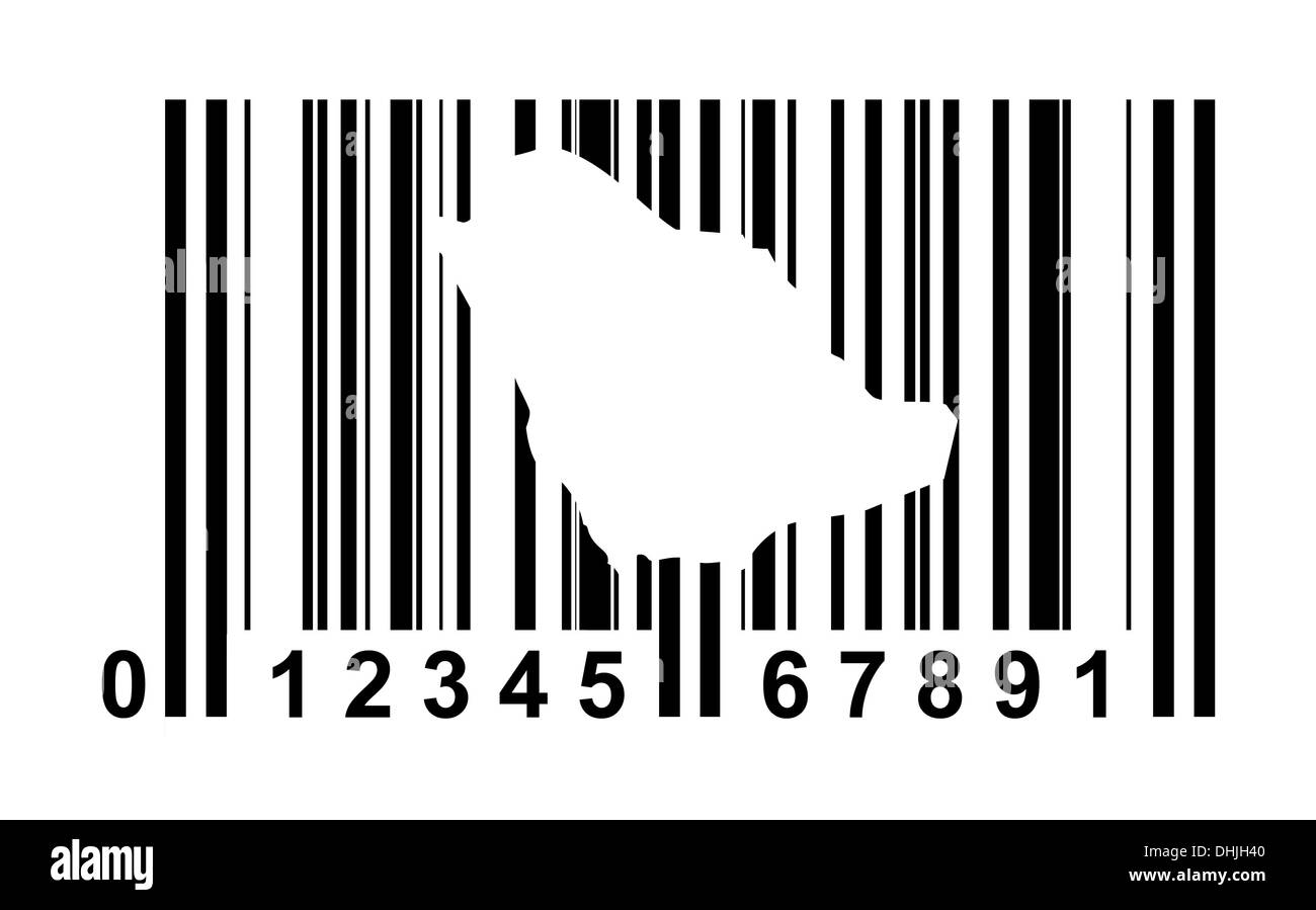 Saudi Arabien einkaufen Barcode isoliert auf weißem Hintergrund. Stockfoto