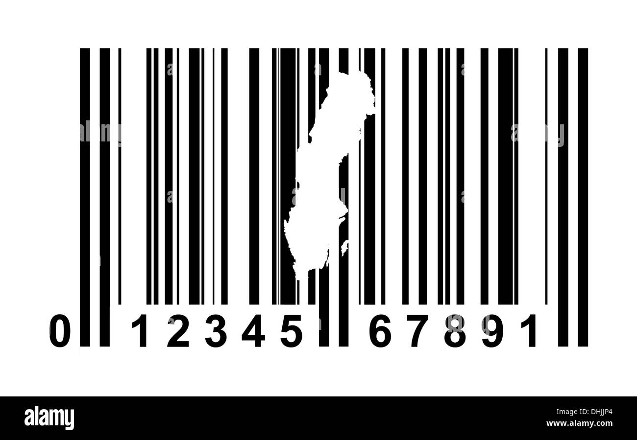 Schweden einkaufen Barcode isoliert auf weißem Hintergrund. Stockfoto
