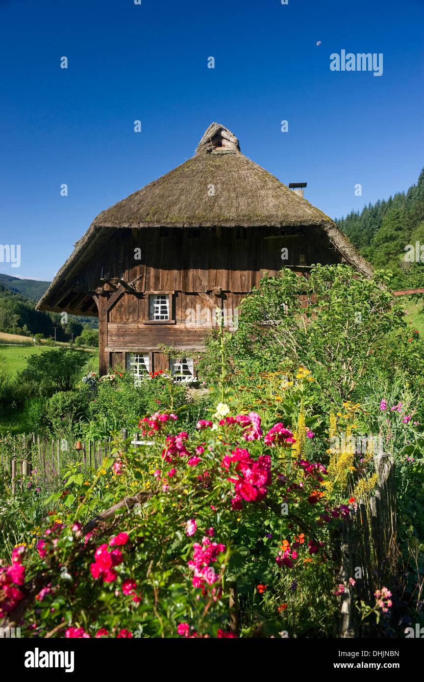 Alte Mühle und Bauernhof Garten, Oberprechtal, Schwarzwald, Baden-Württemberg, Deutschland, Europa Stockfoto