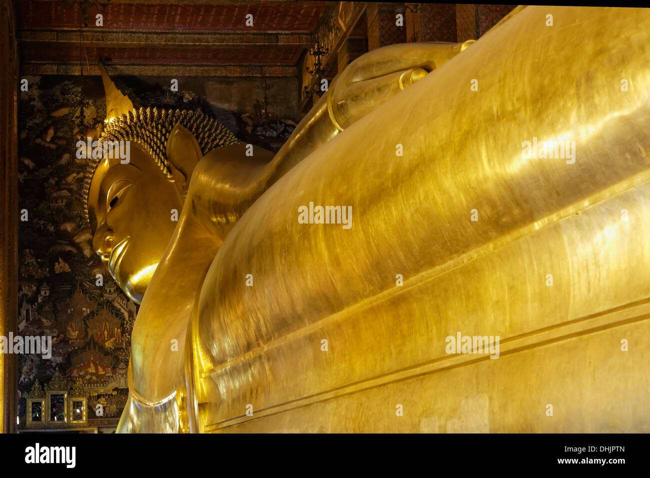 Thailand, Bangkok, liegenden Buddha im Tempel Wat Pho Stockfoto