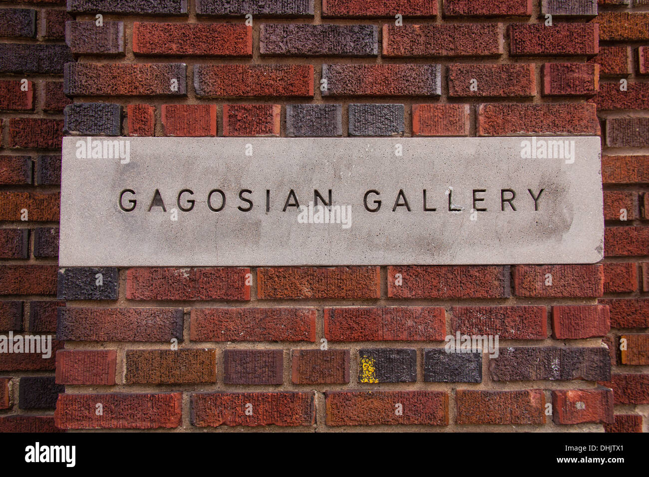 Gagosian Gallery Zeichen, Chelsea, New York City, Vereinigte Staaten von Amerika. Stockfoto