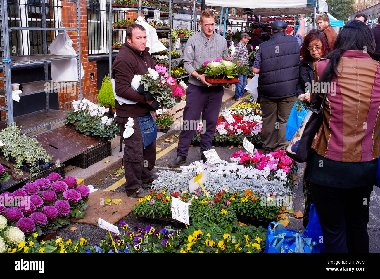 Columbia Road Blumenmarkt, East London, UK Stockfoto