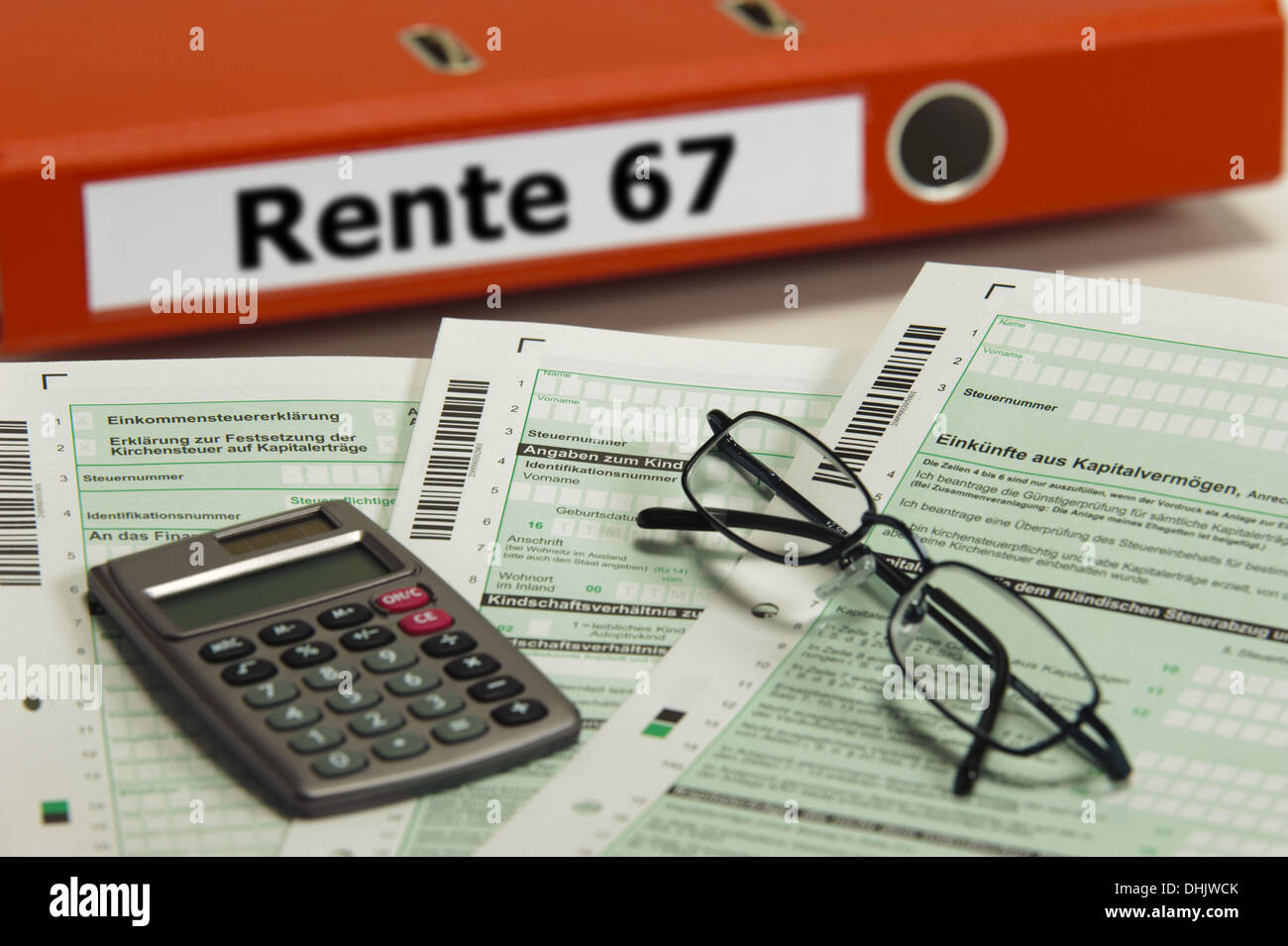 Datei markiert mit Rente 67 Jahre Stockfoto