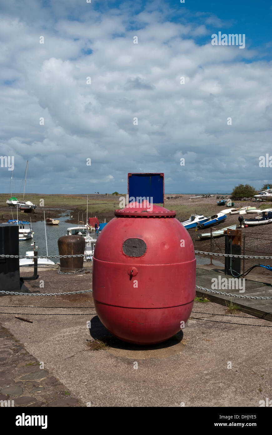 Hafen Sie-Szene mit alten rot mir bei Porlock Weir in Somerset Stockfoto