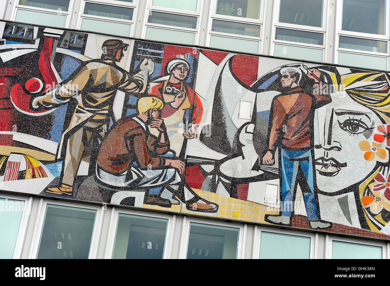 Deutschland Berlin Mosaik Am Haus Des Lehrers Stockfoto Bild