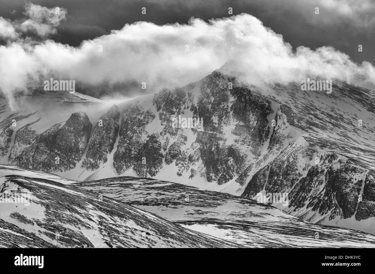 Schneelandschaft, NP in Rondane, Norwegen Stockfoto