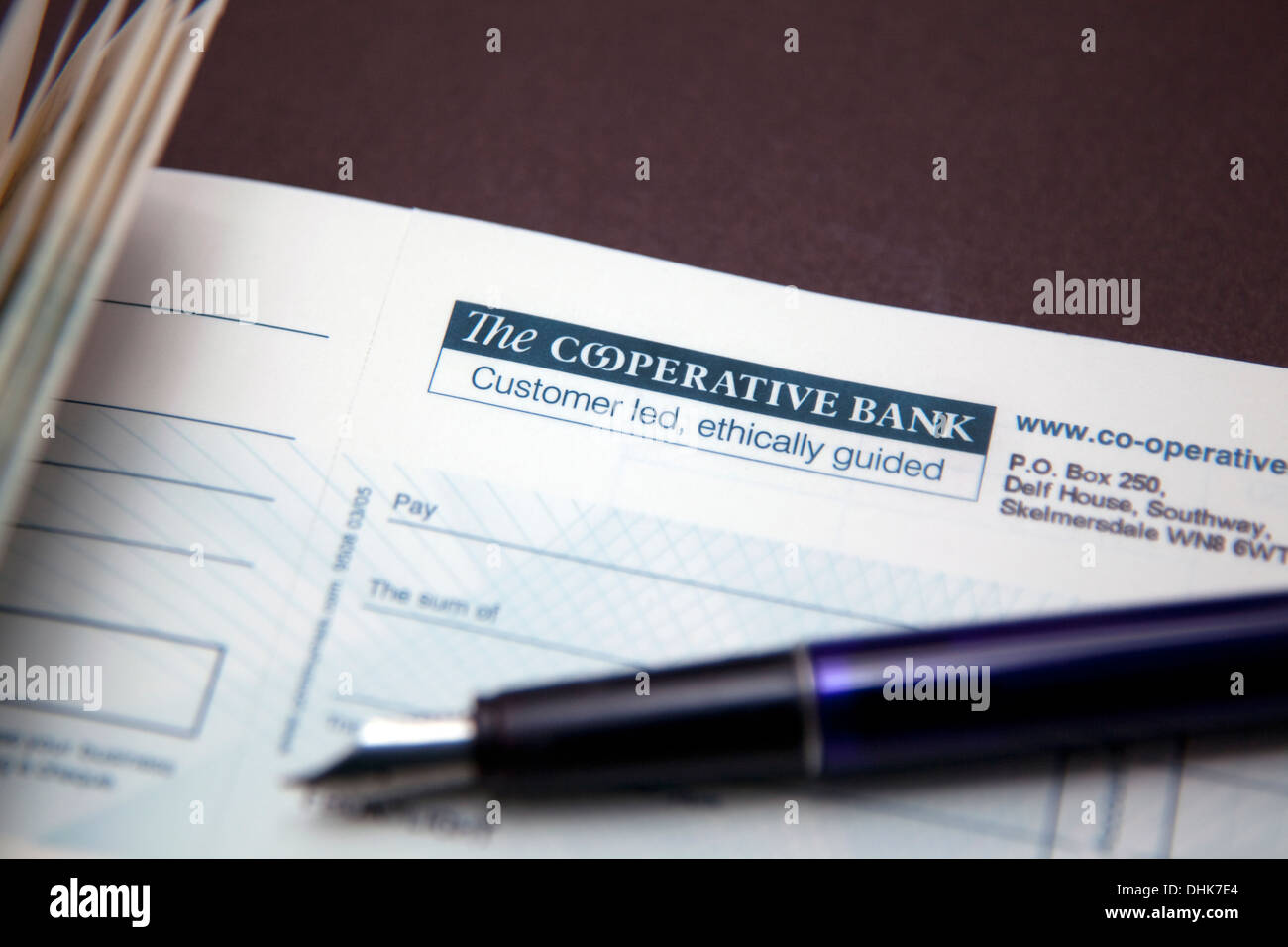 Co-Operative Bank Scheckheft, London Stockfoto