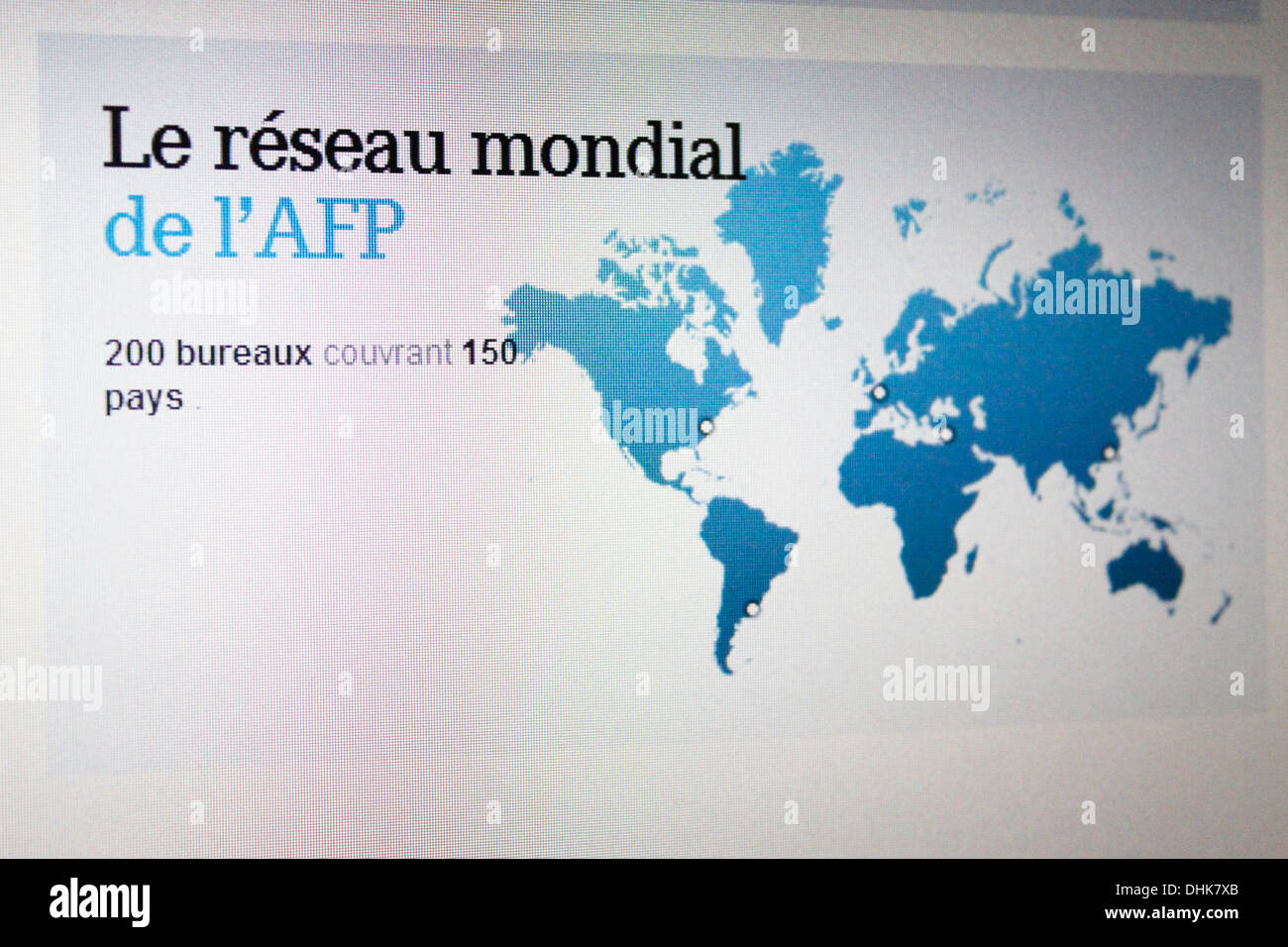 Französische Website von AFP, Frankreich Presseagentur, Nachrichtenagentur, Frankreich, Internet. Stockfoto