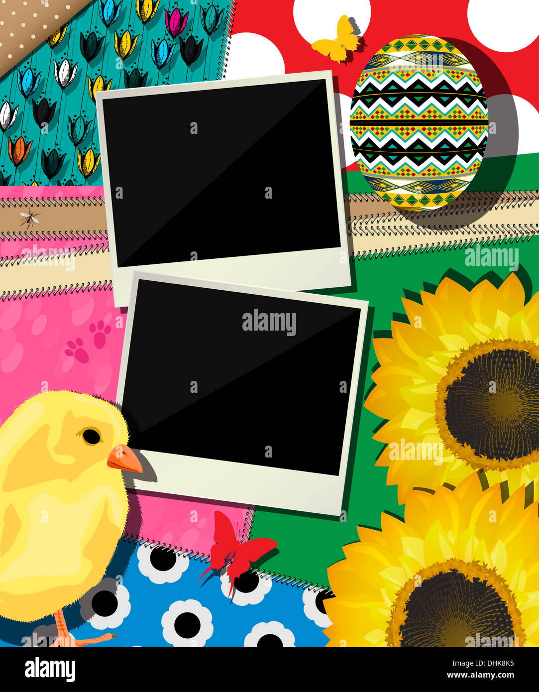 Ostern-Hintergrund, Scrapbook design Stockfoto