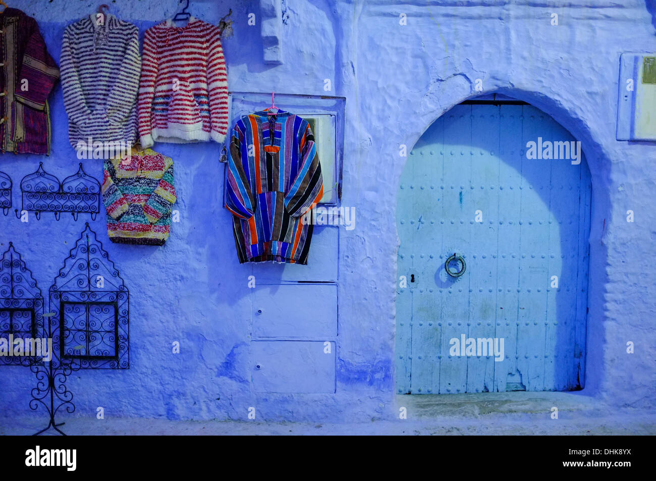 Die blauen Straßen von Chefchaouen in Marokko Stockfoto