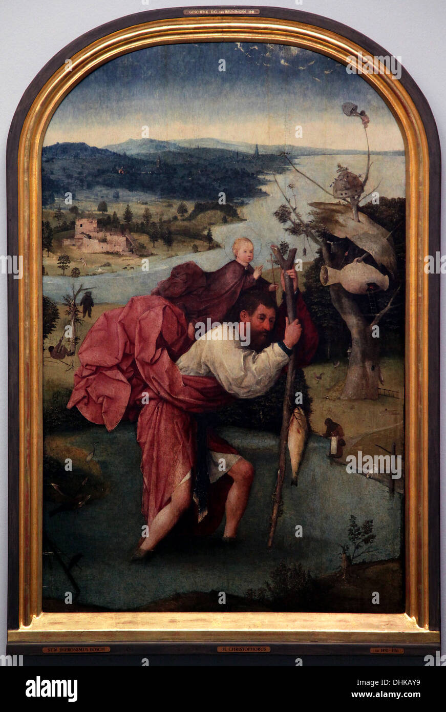 St. Christopher von Jeroen oder Hieronymus oder Jheronimus Bosch.Netherlands.1450-1516 Stockfoto