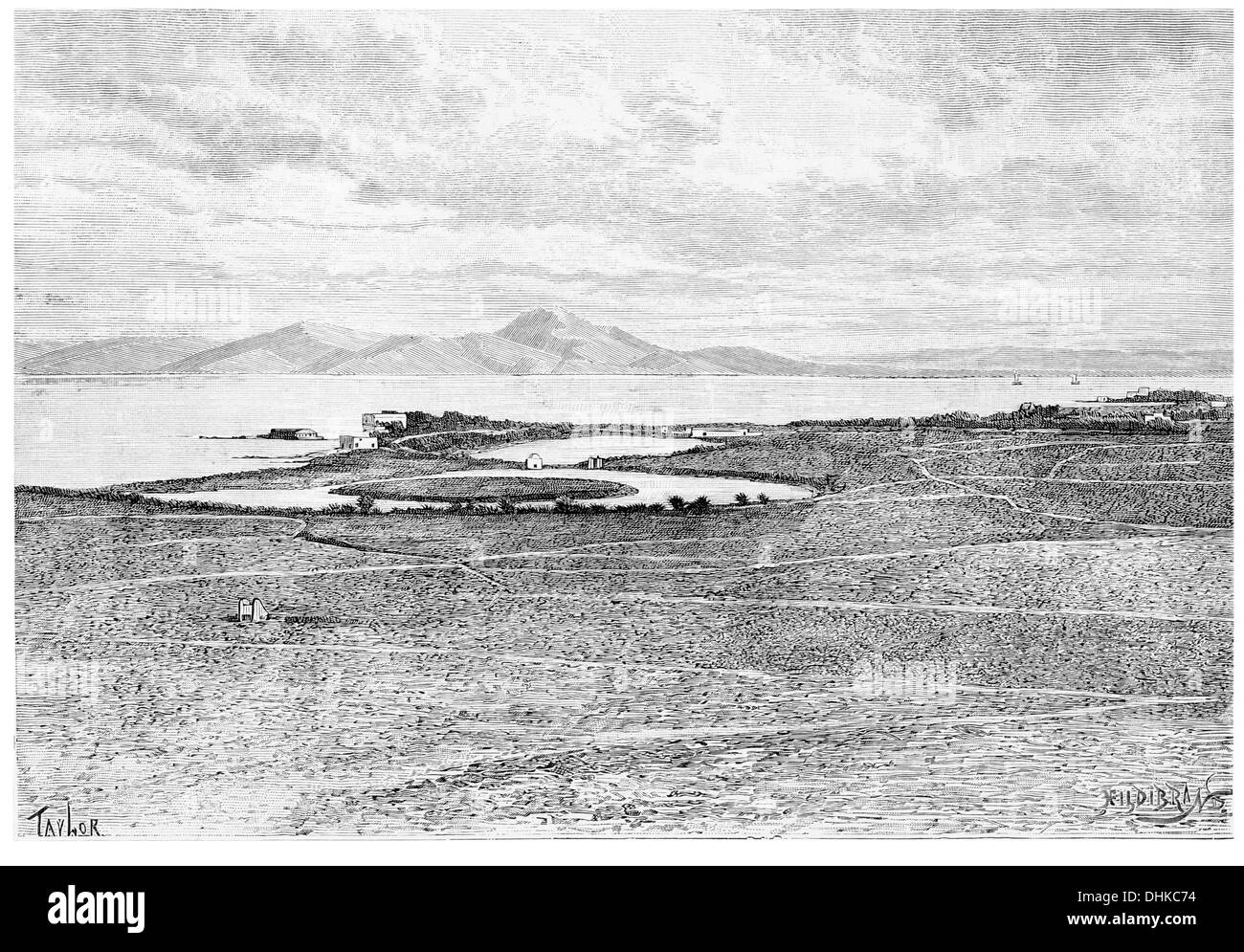 1888 alte Häfen von Karthago Carthago Karthago, Karkhēdōn, Carθaza, Qart-ḥadašt Neustadt Qarta Ḥdatha, Stockfoto