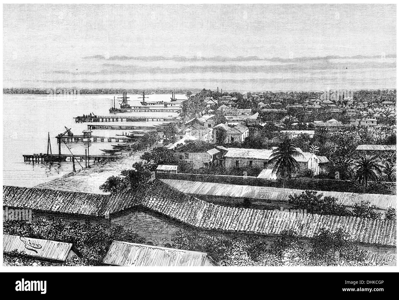 1888 Lagos europäischen Viertel The Slave coast Nigeria Stockfoto