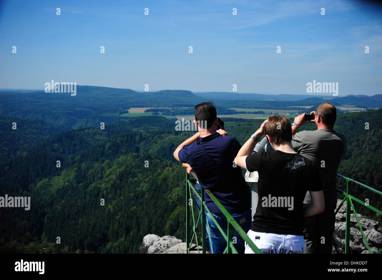 Ausblick Vom Rheinwiesen, Tschechische Schweiz, CZ. Stockfoto