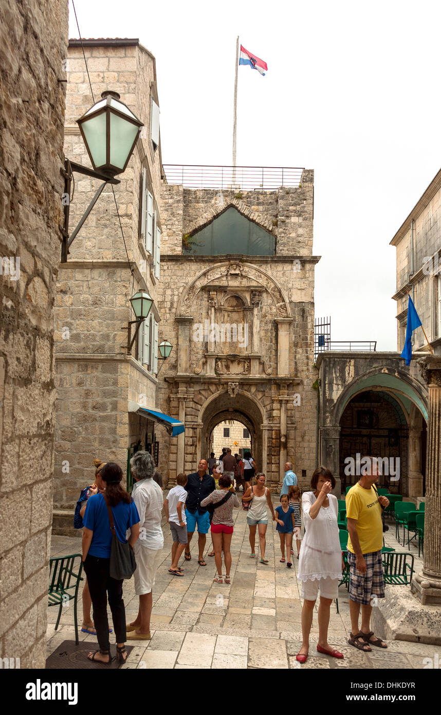 Veliki Revelin Turm in Korcula, Kroatien Stockfoto