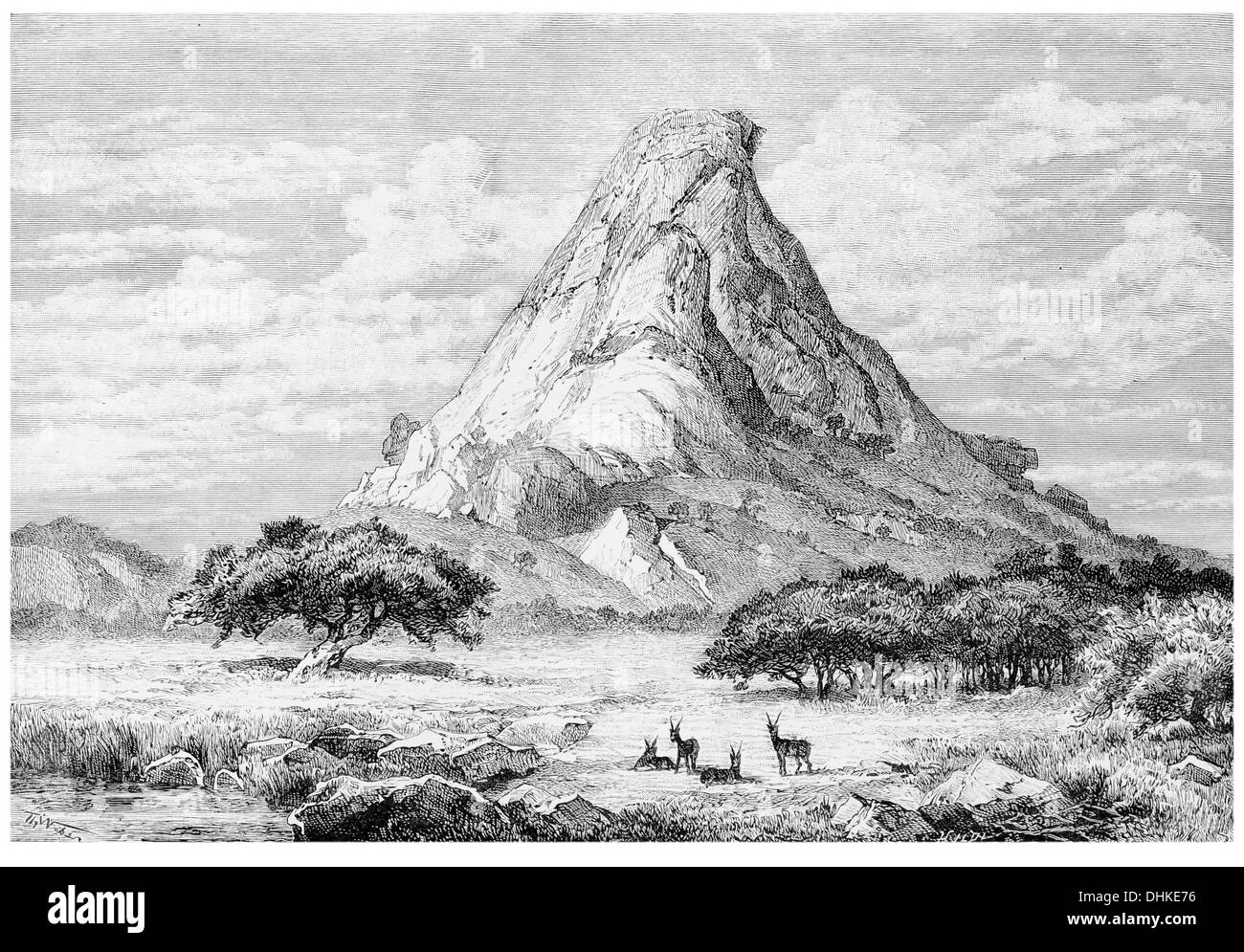 1888 Jebel Ain Jabal Hafeet Berg Stockfoto