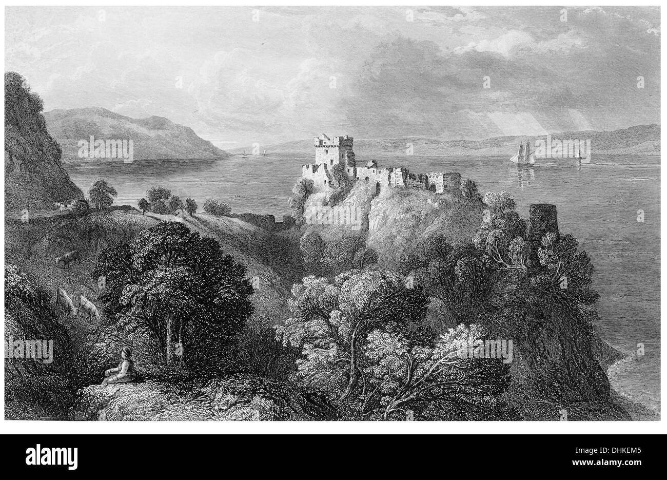 Castle Urquhart Loch Ness von charter1509 zur Familie der Gewährung von Finanzhilfe jetzt Earl of Seafield gewährt Stockfoto
